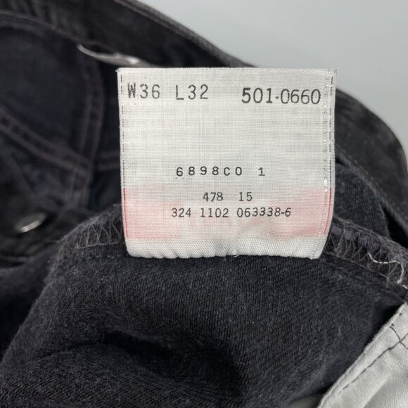 Levi's Black Straight  501 Jeans Classic Fit - Picture 7 of 12